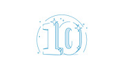 Anniversary 10. 3d number ten, an Outline Icon by Sunny (Thumbnail 2 of 2)