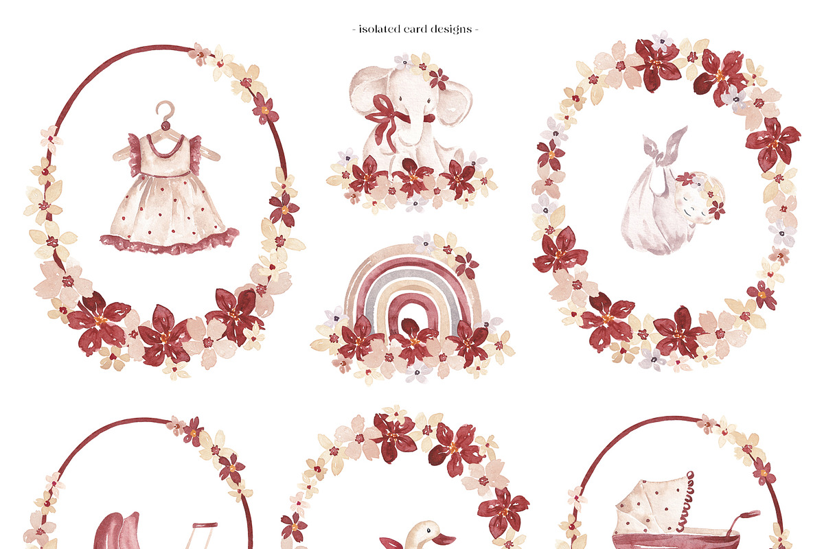 Retro Baby Shower Set, an Object Illustration by SirenaArt (Photo 8 of 21)
