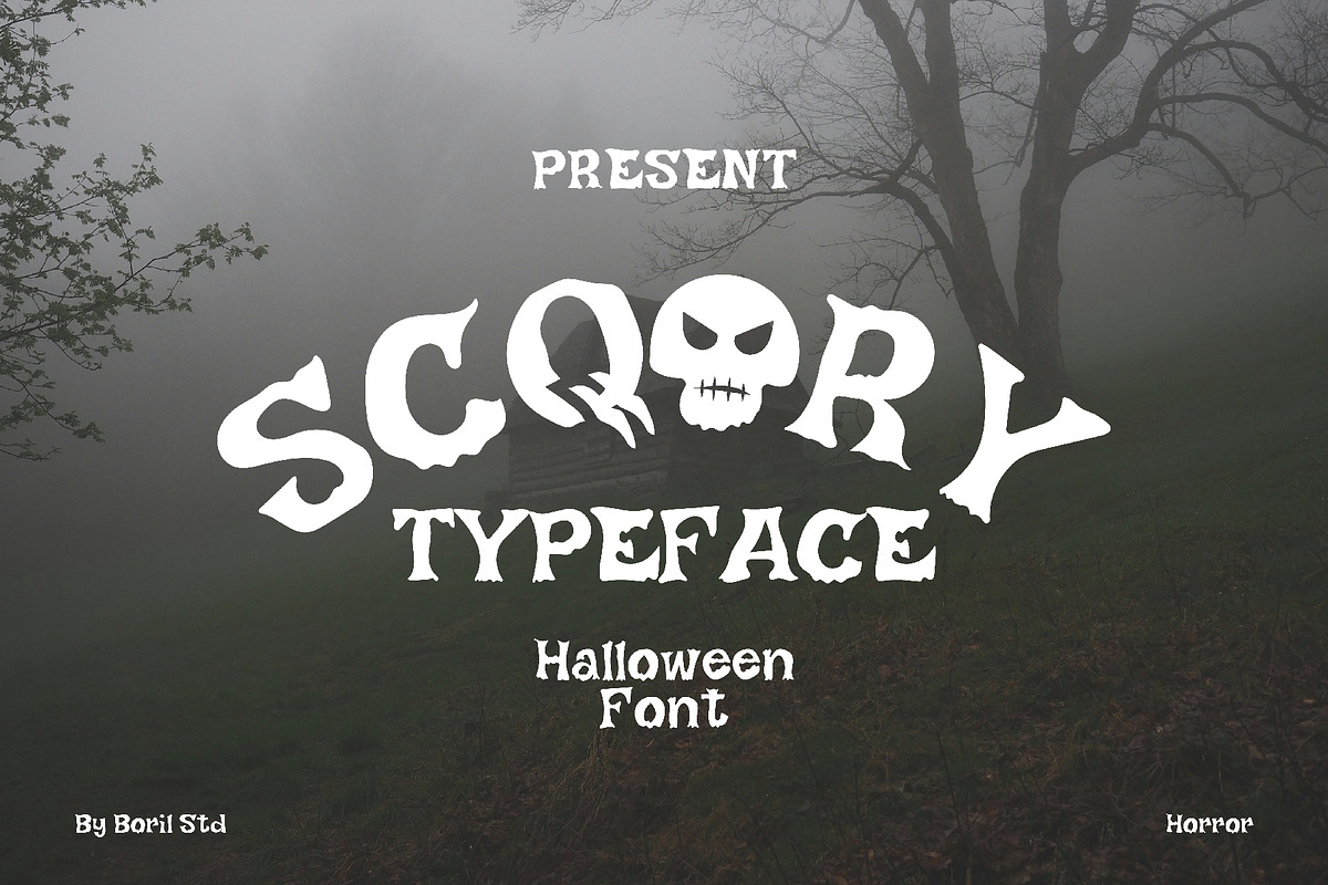 SCQORY - Halloween Horror Typeface, a Handwritten Font by Boril Std (Photo 1 of 10)