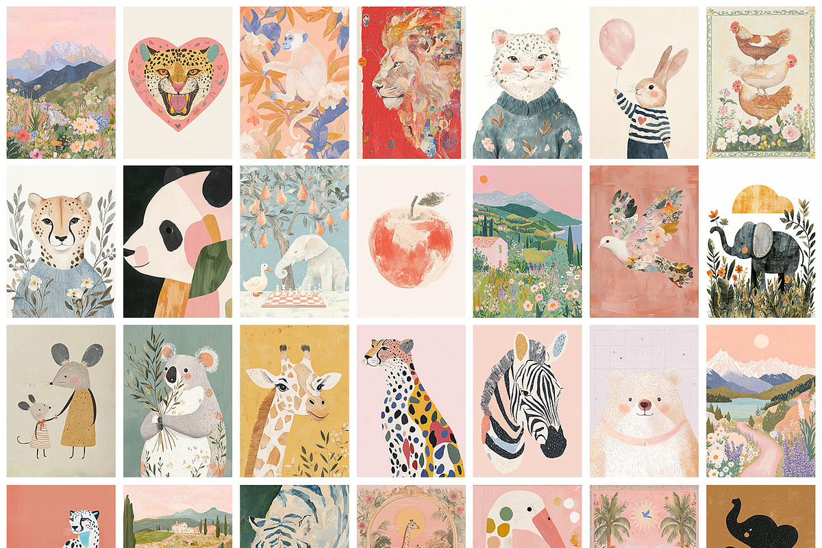 Vintage Nursery Prints, a Background Graphic by Purple (Photo 3 of 9)