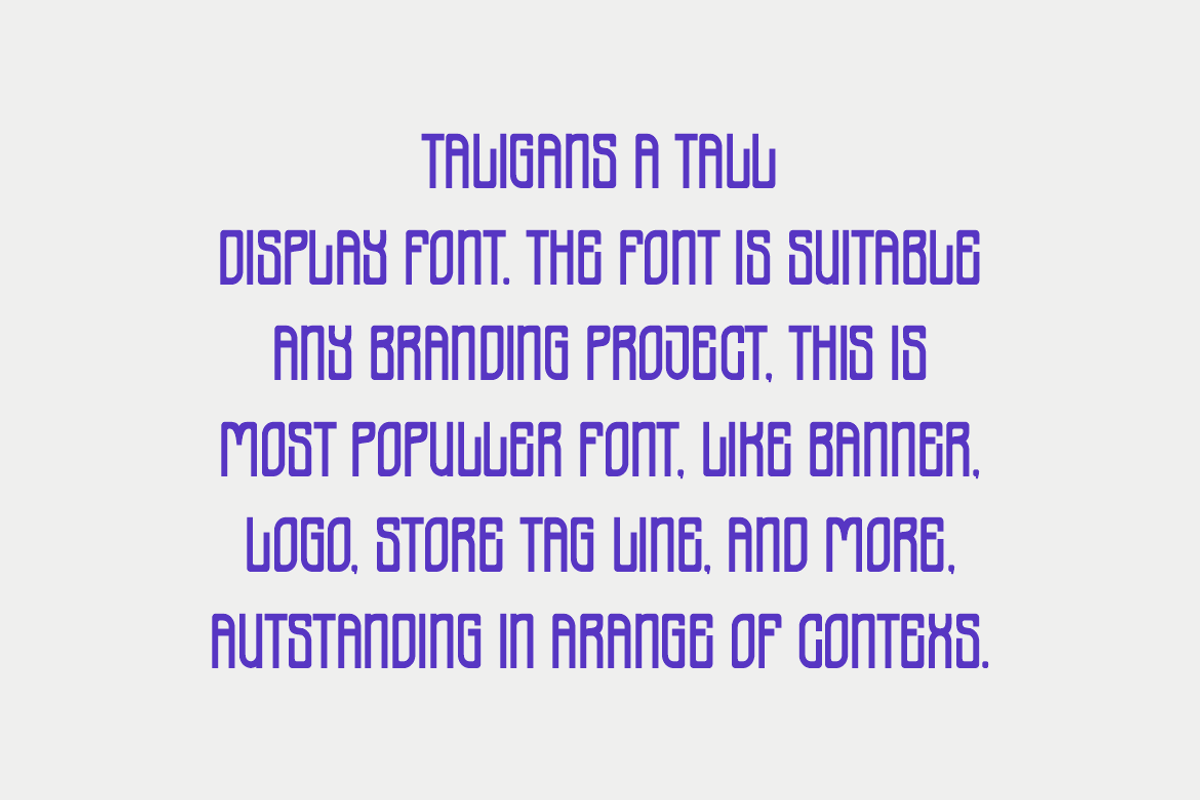 Taligans - Tall Font, a Sans Serif Font by Iqsiart Studio (Photo 2 of 6)