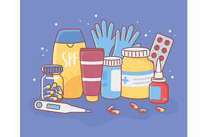 set medical equipment, an Object Illustration by studiogstock
