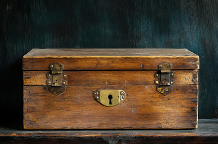 Vintage wooden box with brass lock d, a Photo by Iftikhar Alam