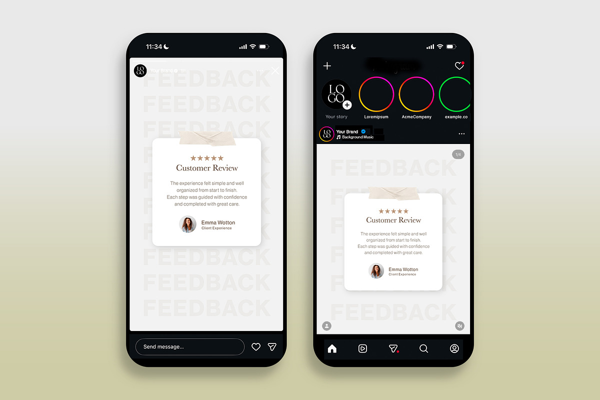 Testimonials & Reviews Social Media, a Social Media Template by BrandPacks (Photo 2 of 7)