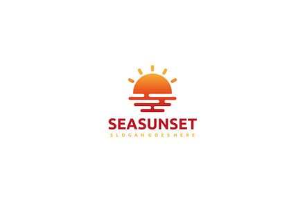 Sea Sunset Logo, a Branding & Logo Template by 3ab2ou