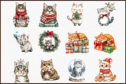 Christmas Cats Holiday Cats Set, an Illustration by Sublimation Artist (Thumbnail 3 of 6)