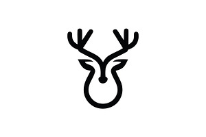 Continuous Line Deer Head, a Branding & Logo Template by Vectorium Studio