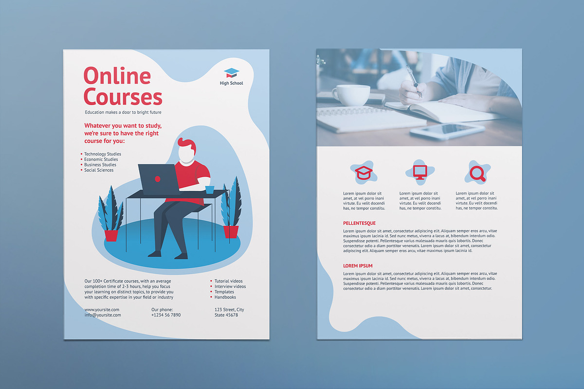 Online Courses Flyer, a Flyer Template by TemplatesNow!