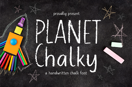 Planet Chalky Handwritten Chalk Font, a Font by Allouse Studio