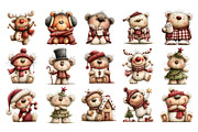 Whimsical Christmas Bears Clipart, a Seasonal Illustration by Nicolle's Colorful Art (Thumbnail 6 of 6)