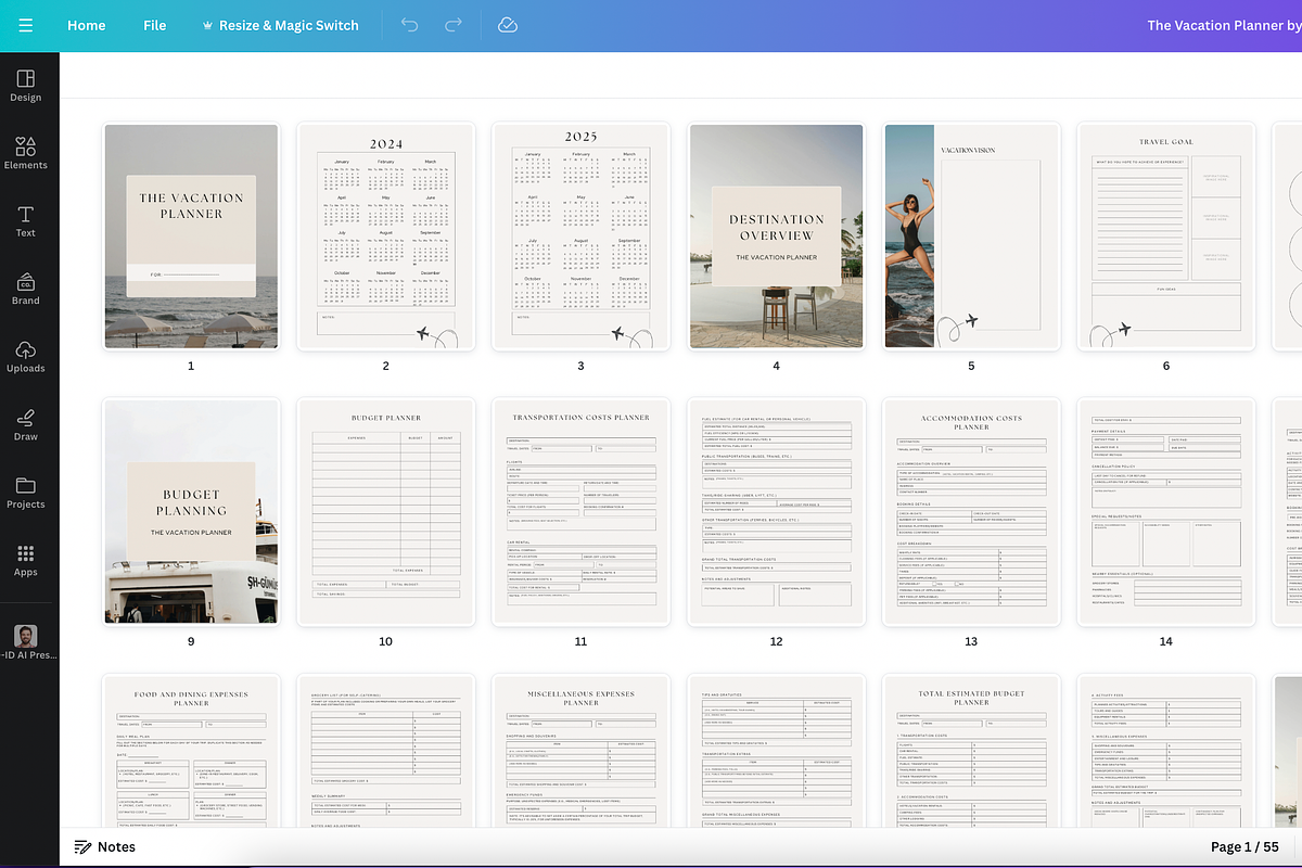 The Vacation Planner Canva, a Presentation Template by HelloKarla (Photo 9 of 9)