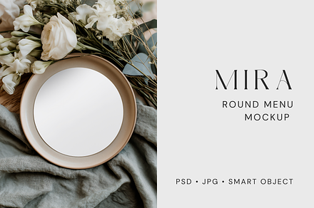 Wedding Round Menu Mockup 6x6”