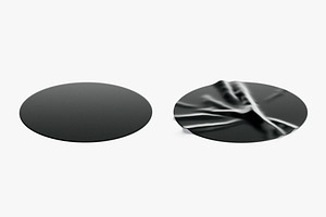 Two Black Round Stickers 3D Model