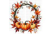 Pumpkin Wreaths and Frames, a Decorative Illustration by Bloom Craft Creations (Thumbnail 7 of 12)