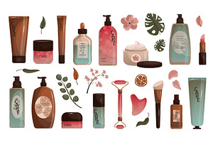 Beauty Routine Products, an Object Illustration by alexdndz