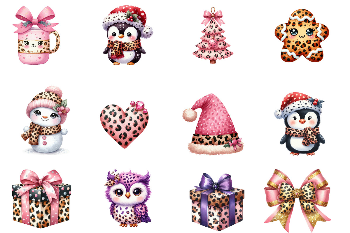 Kawaii Coquette Christmas Clipart, an Illustration by Designworld (Photo 3 of 6)