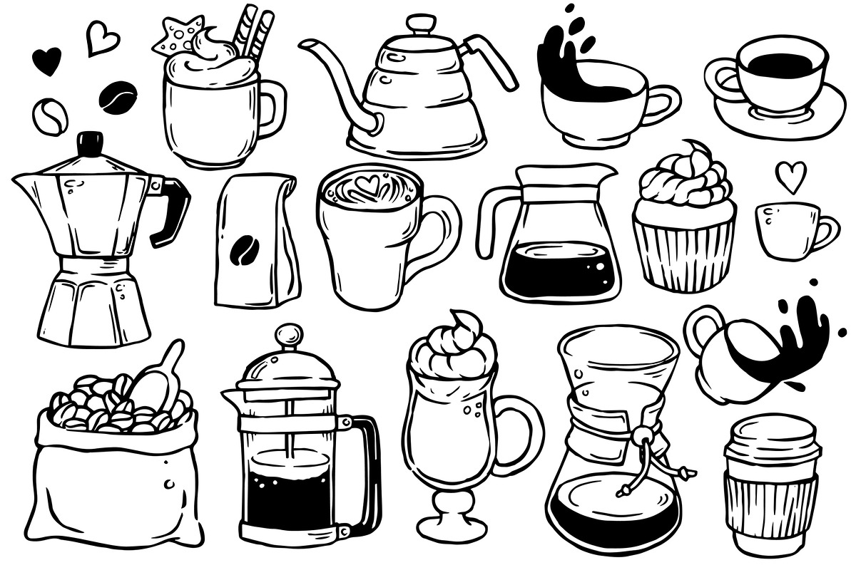 Coffee. doodle collection, a Food Illustration by made by Tanya (Photo 2 of 3)