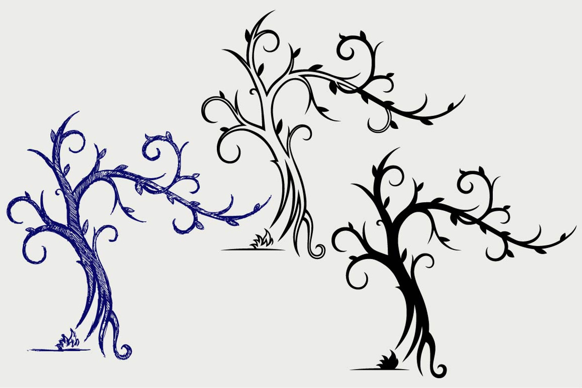 Abstract trees 1, an Outline Icon by LineworkStock