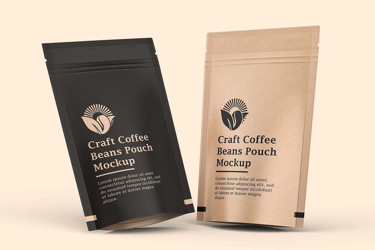Craft Paper Coffee Pouch Bag Mockup, a Cups & Container Mockup by Ram Studio LLC (Photo 7 of 11)