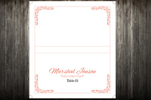 Wedding Place Card Template, a Stationery Template by retrographix