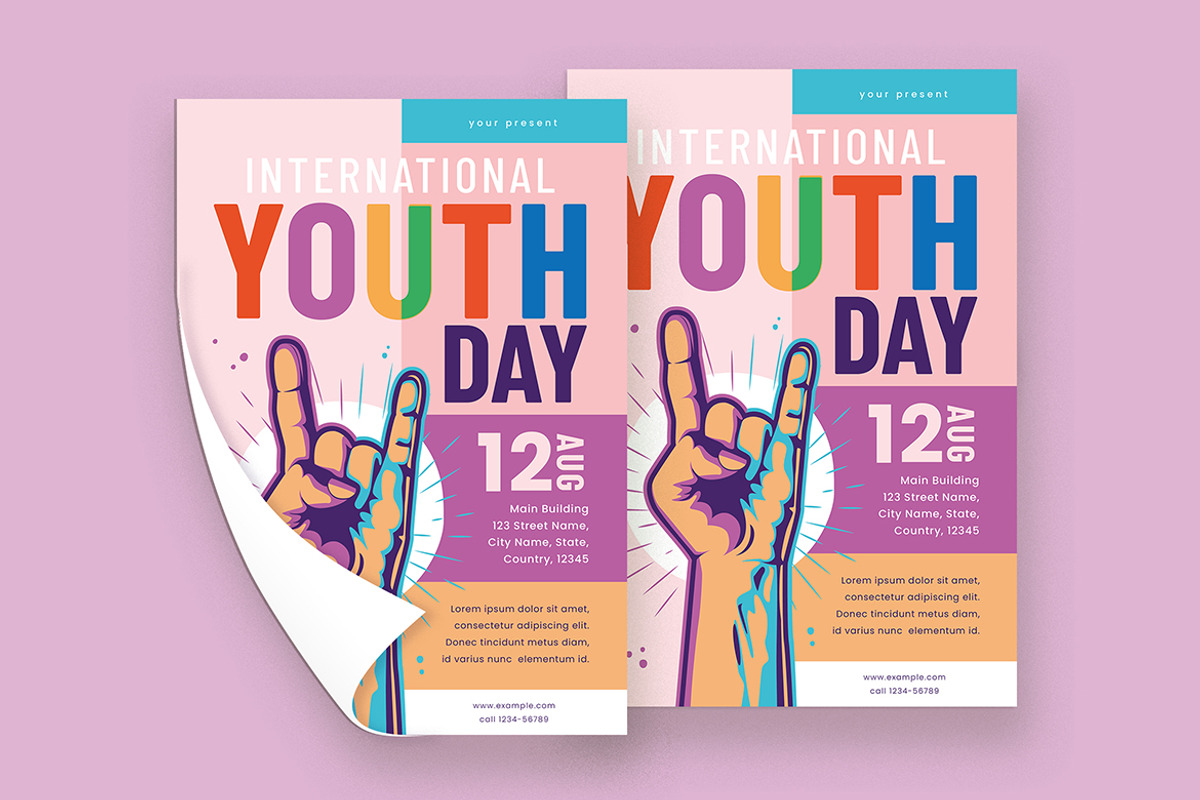 International Youth Day Flyer, a Flyer Template by Esui Studio (Photo 1 of 3)