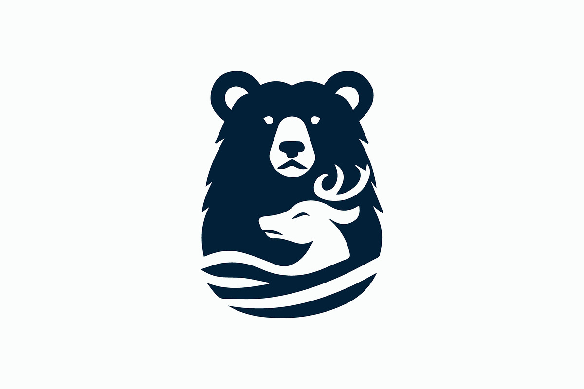 Elegant Bear & Deer Silhouette Logo, a Branding & Logo Template by MkStudio (Photo 2 of 3)