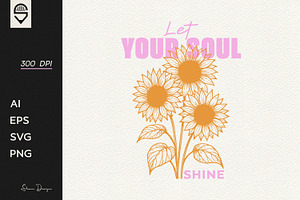 Inspirational Sunflower T-shirt, a Decorative Illustration by shaondesigns