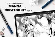 Manga Creator Kit 2 Elements, a Brush Add-On by Marshmal Mochi (Thumbnail 1 of 5)