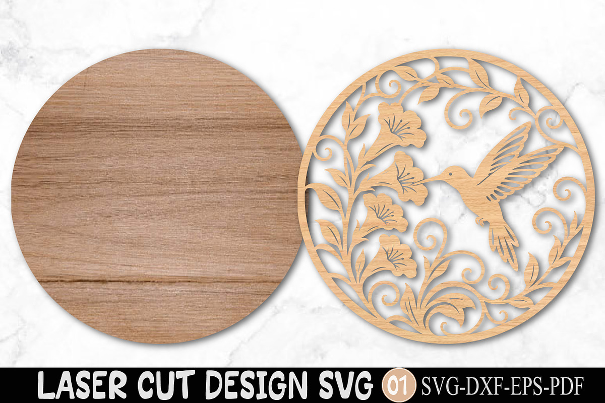 Hummingbird Laser Cut SVG, an Object Graphic by Rose Art (Photo 2 of 3)