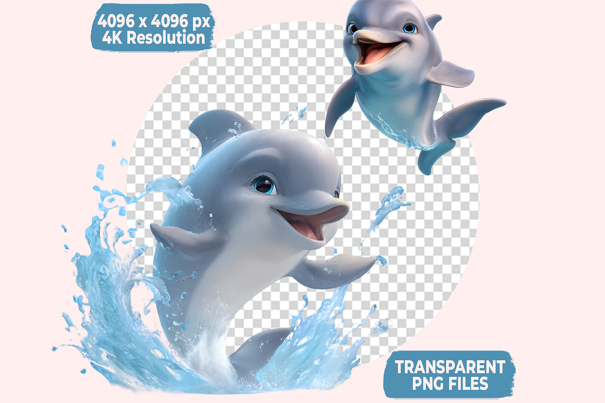 Dolphin PNG Clipart Bundle, a Graphic by M9 Design (Photo 8 of 9)