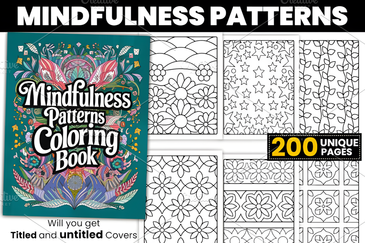 Mindfulness Patterns Coloring Book, a Decorative Illustration by Design Station (Photo 1 of 3)