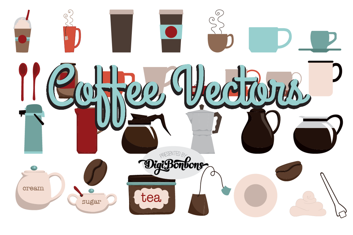 Coffee and Tea Vector Clipart, a Graphic by Digibonbons (Photo 1 of 2)