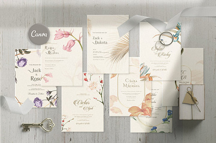 16 Vintage Wedding Cards Vol.I, an Invitation Template by EvitePapery