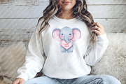 Mother's Day Elephant Clipart, an Illustration by Watercolor design (Thumbnail 7 of 12)