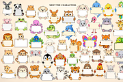 Cute Cartoon Animal Sign Holders, an Animal Illustration by MarisoArt (Thumbnail 3 of 7)
