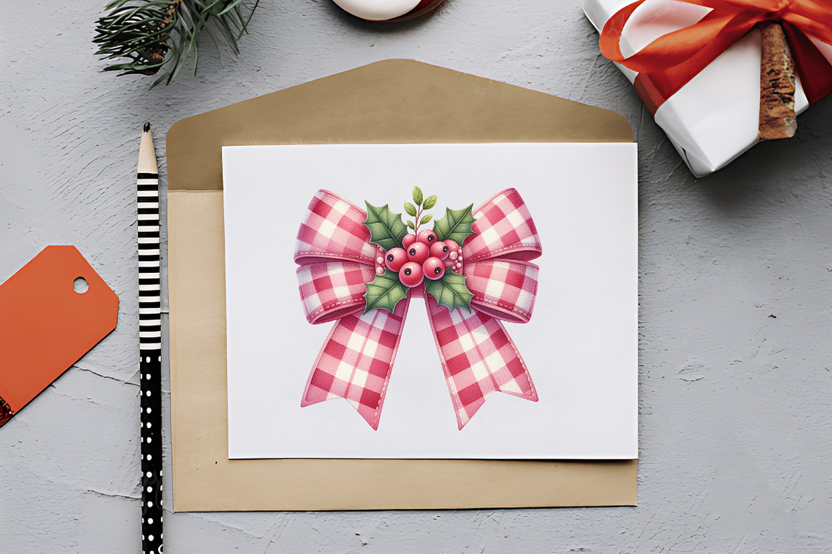 Coquette Christmas Bow Clipart, an Illustration by RobertsArt (Photo 5 of 7)