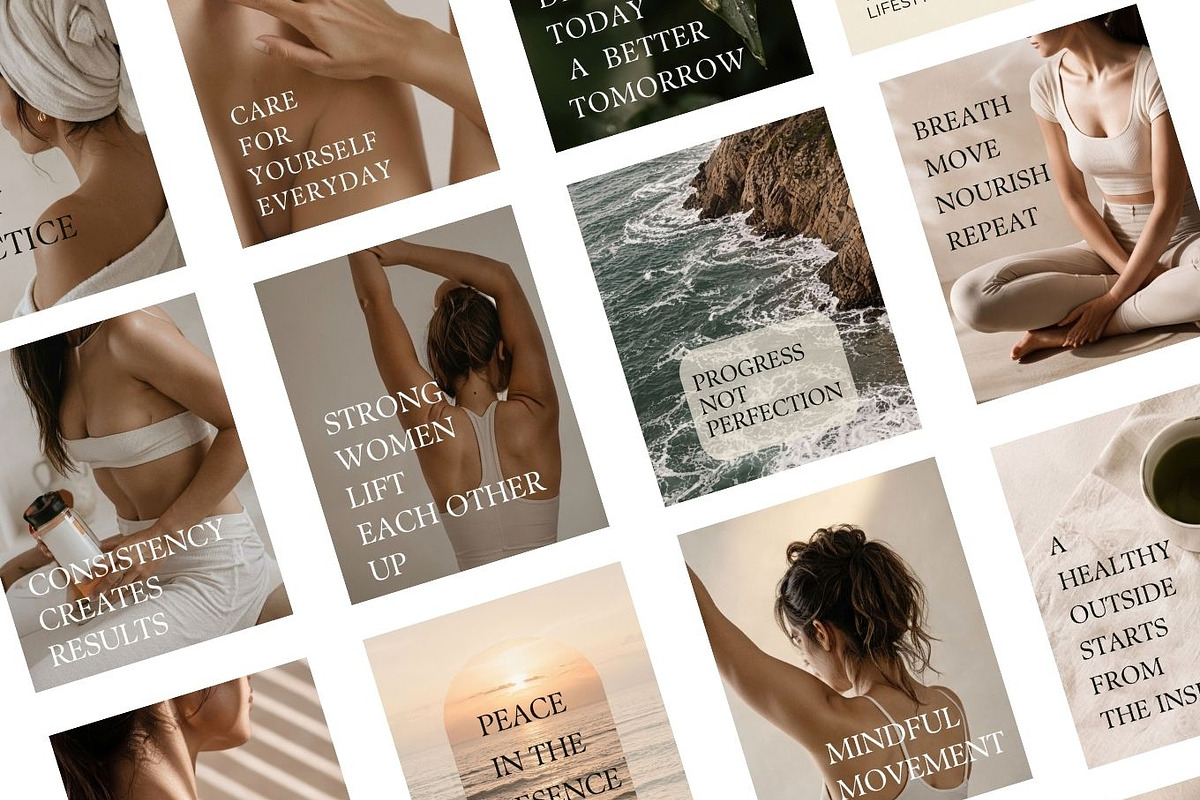 Wellness Instagram Canva Templates, a Social Media Template by Arslan (Photo 2 of 5)