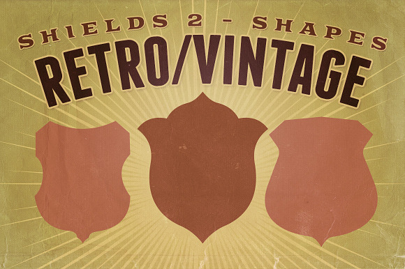 Retro/Vintage shapes - Shields 2 preview 5