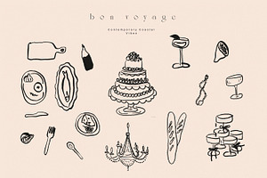 Handdrawn Dolce Vita Summer Icons