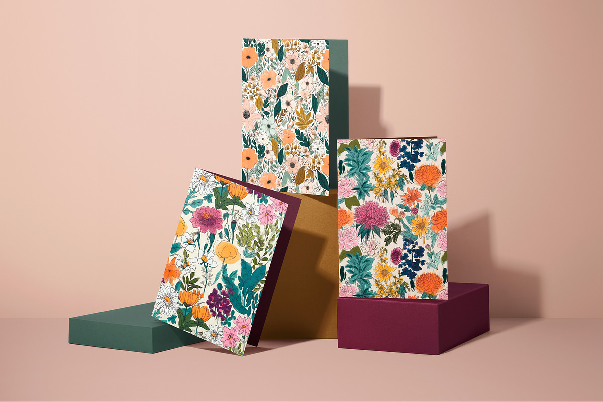 Summer Floral Seamless Patterns, a Pattern Graphic by Ninterints (Photo 7 of 14)