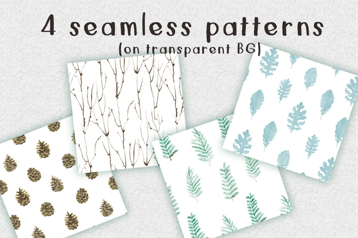 Winter Forest Watercolor Set, a Decorative Illustration by WBS Design (Photo 4 of 6)