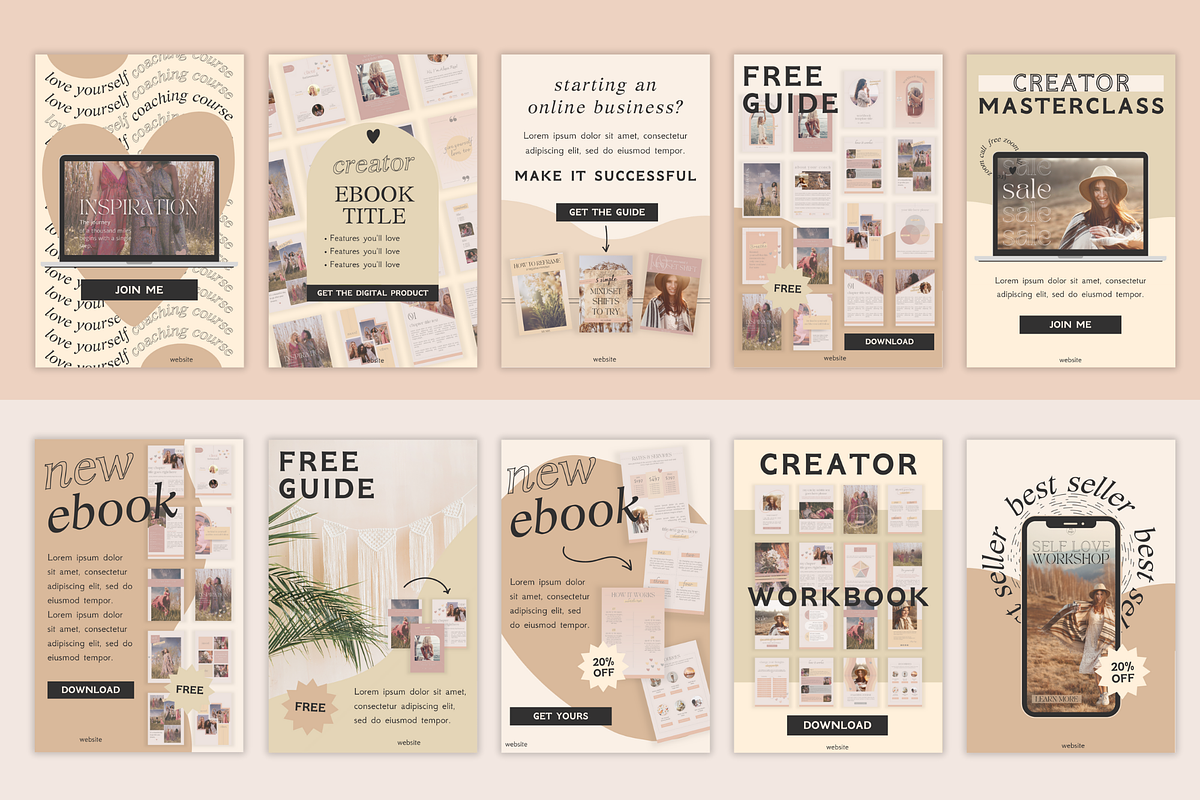 60 Pinterest Templates for Products, a Social Media Template by Made by Melody (Photo 5 of 12)