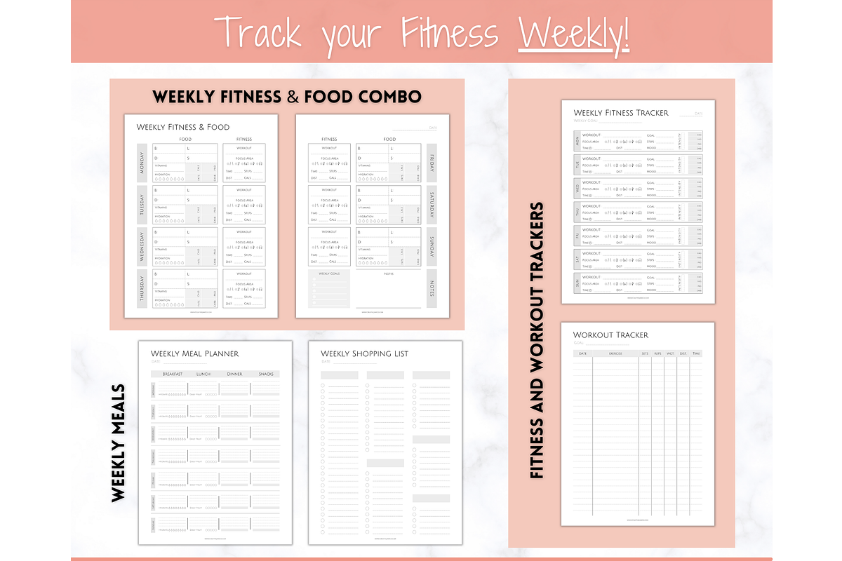 Weight Loss Journal, Fitness Planner, a Templates & Theme by Templatables (Photo 5 of 10)