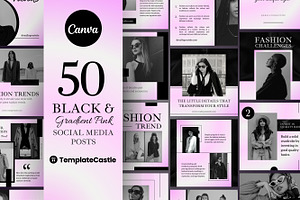50 Fashion Posts  Canva Templates, a Templates & Theme by TemplateCastleStore