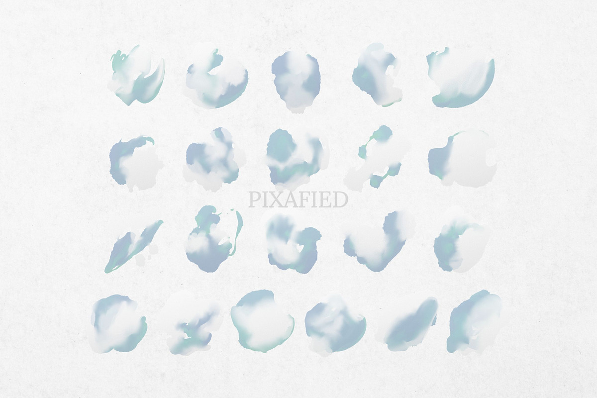 Blue and White Watercolour Clip Art, a Decorative Illustration by Pixafied (Photo 3 of 4)
