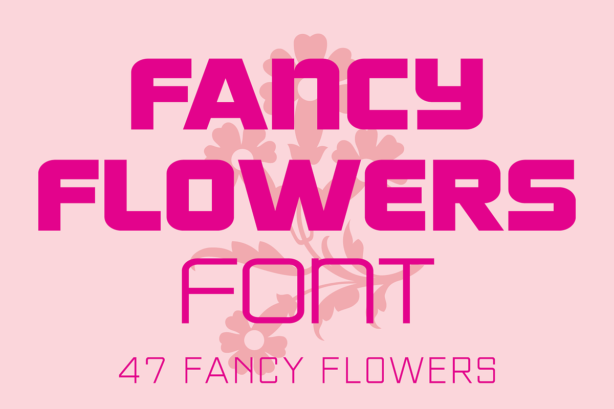 Fancy Flowers Font, a Symbol Font by GG Design