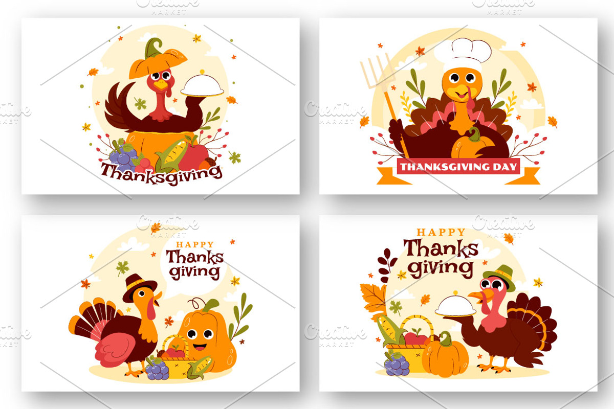 10 Thanksgiving Day Illustration, a Seasonal Illustration by denayunebgt (Photo 2 of 4)