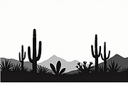 Monochrome Desert Nature Silhouette, an Illustration by jahid234 (Thumbnail 2 of 15)