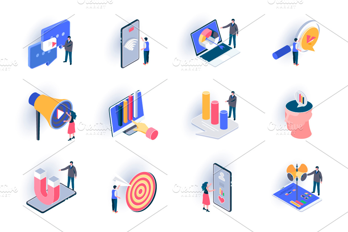 Unique Isometric Icons Pack, an Outline Icon by alexdndz (Photo 14 of 21)