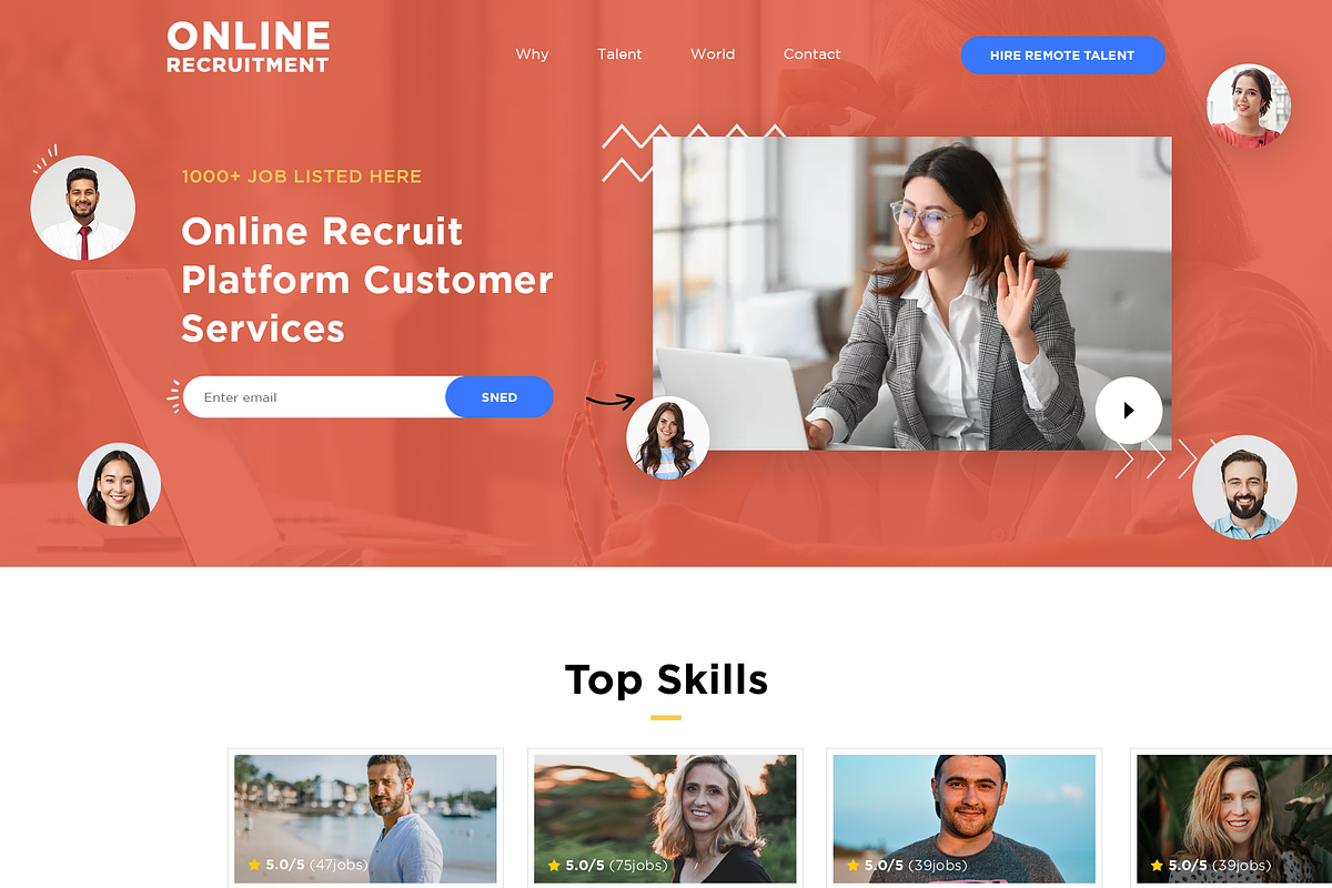 Online Recruitment Website, a Landing Page Template by simplywebs (Photo 2 of 2)